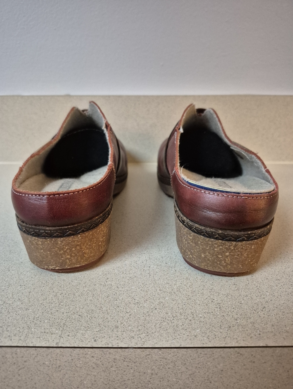 Pikolinos Granada Leather Mules Clogs SIZE 40 "Arcilla" Dark Red Maroon - Picture 6 of 10